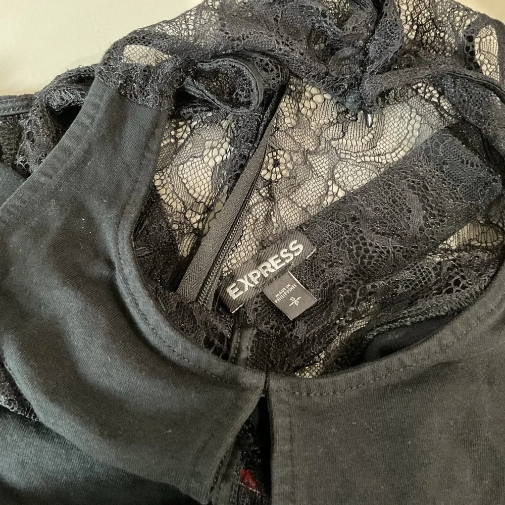 Express Elegant Black Lace Top